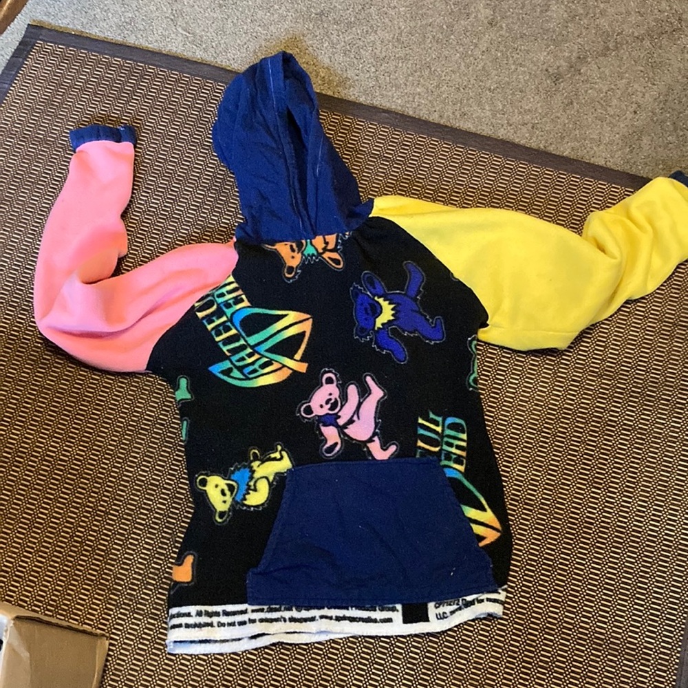 Colorful Hoodie with Grateful Dead Bear Print